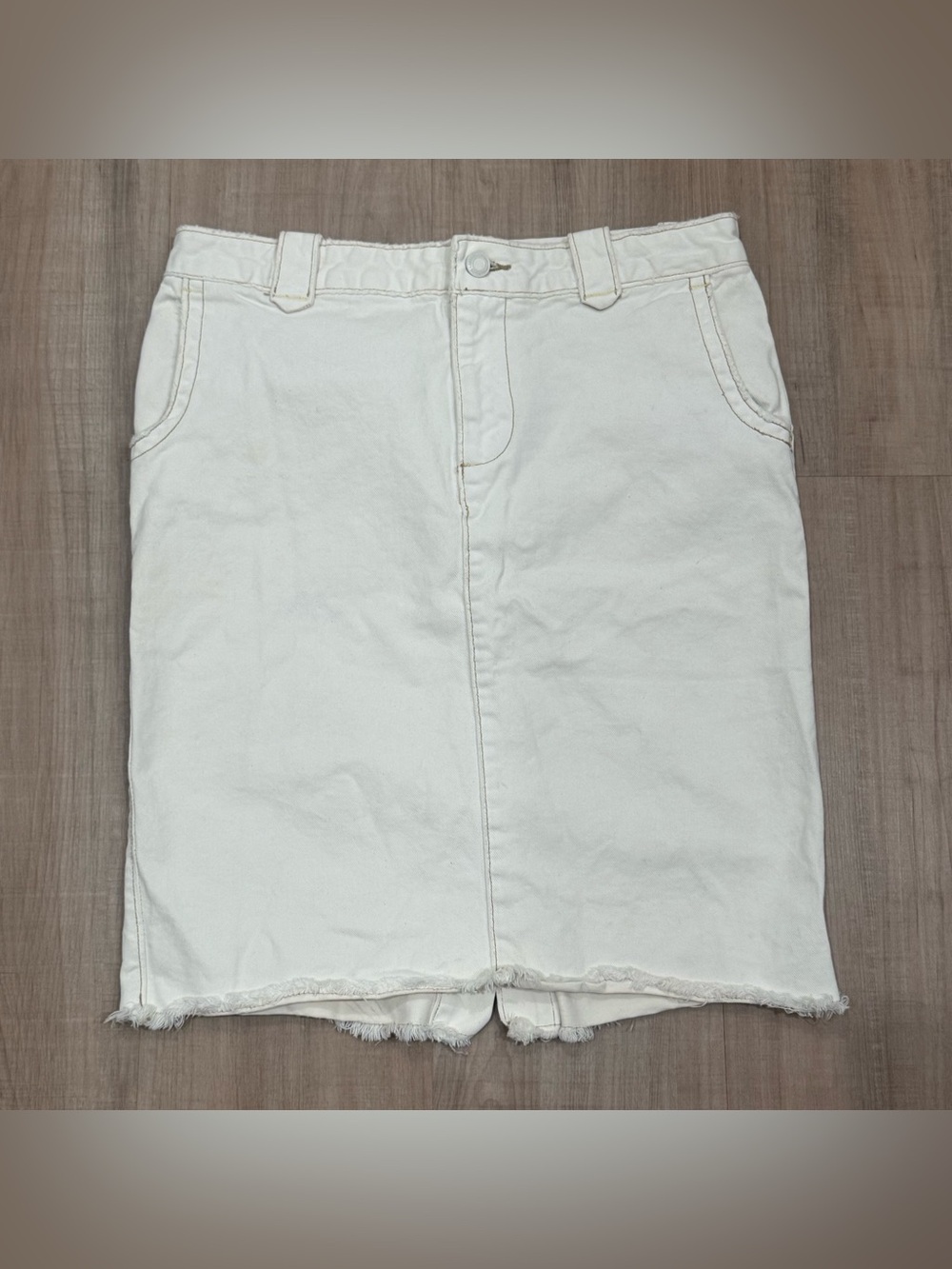 Y2K Pencil American Eagle Outfitters Off-White Denim Skirt